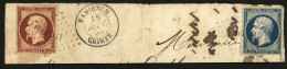 80c (n°17) + 20c (n°14) TB Margés Obl. Rare Losange AOM + KAMIESH CRIMEE Sur Fragment. TTB. - 1849-1876: Periodo Clásico