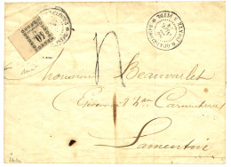 GUADELOUPE : 1878 40c TAXE (n°3) Bord De Feuille Obl. GUADELOUPE POINTE A PITRE + Taxe 4 Sur Lettre Avec Texte Pour LAME - Otros & Sin Clasificación