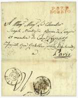 1811 P.87.P BOBBIO En Rouge Sur Lettre Avec Texte Pour PARIS. Superbe. - 1792-1815 : Departamentos Conquistados