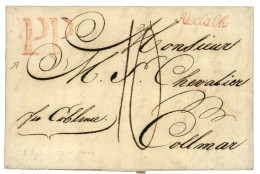 1798 AIX LA CH. Rouge + Grand Cachet PP Rouge Sur Lettre Avec Texte Daté "EUPEN" Pour COLMAR (ALSACE). GRANDE RARETE. Su - 1792-1815: Conquered Departments