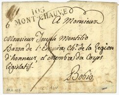 1813 106 MONT-CHAUVE Sur Lettre Avec Texte Daté "DILLE-DEATI" Pour BOBBIO. RARE. Superbe. - 1792-1815 : Departamentos Conquistados