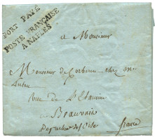 1806 PORT PAYE + POSTE FRANCAISE A NAPLES Sur Lettre Avec Texte De NAPLES Pour La FRANCE. Magnifique. - Sellos De La Armada (antes De 1900)