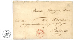 OCCUPATION FRANCAISE Des INDES NEERLANDAISES (1808-1811) : Rarissime Cachet SAMARANG 10 ST. En Rouge (voir Catalogue JAM - Sellos De La Armada (antes De 1900)