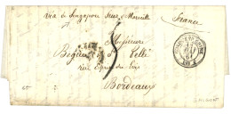 BUREAU A - SAIGON : 1861 CORPS EXP. CHINE Bau A + Taxe 5 (tarif Officier) Sur Lettre Avec Texte Daté "SAIGON" Pour BORDE - Sellos De La Armada (antes De 1900)