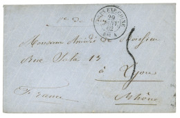 BUREAU A - SAIGON : 1862 CORPS EXP. CHINE Bau A 29 Janv. 62 + Taxe 5 (tarif Officier) Enveloppe Pour LYON. Utilisation T - Armeestempel (vor 1900)