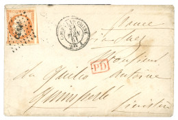 BUREAU A - SAIGON : 1861 40c (n°16) Pd Obl. CECA + CORPS EXP. CHINE Bau A Sur Enveloppe (tarif Officier) Pour La FRANCE. - Armeestempel (vor 1900)