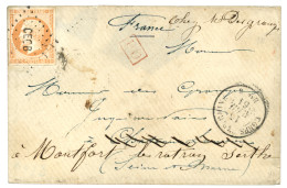 BUREAU B - TIENTSIN (nov 60 à Nov 61): 1861 40c (n°16) TTB Margé Obl. CECB + CORPS EXP. CHINE Bau B Sur Enveloppe (tarif - Marques D'armée (avant 1900)