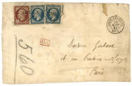 BUREAU  C - CANTON : 1861 20c (n°14)x2 Pd + 80c (n°17) Défectueux Obl.  CECC + CORPS EXP. CHINE Bau C Sur DEVANT De Paqu - Bolli Militari (ante 1900)