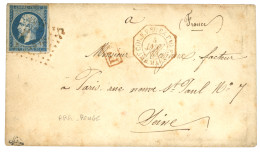 EXPEDITION De COCHINCHINE - PRECURSEUR : 1863 FRANCE 20c (n°14) TB Margé Obl. Losange Ambulant Rouge + COL. F. V. SUEZ P - Armeestempel (vor 1900)