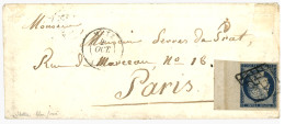 1850 25c CERES (n°4a) Bleu Fonçé Avec Exceptionnel Bord De Feuille Intégral Avec Vernis De Sureté Obl. Grille + T.15 MET - 1849-1850 Ceres