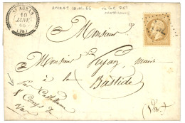 ALPES MARITIMES : 1866 10c (n°21) Obl. GC 751 (CASTELLANNE) + T.22 ST AUBAN (78) Sur Lettre Avec Texte Daté "AMIRAT 10 J - 1863-1870 Napoléon III. Laure