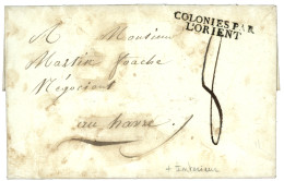 An 11 COLONIES PAR LORIENT Sur Lettre Avec Magnifique Entête Illustrée D' Un NAVIRE De GUERRE, Daté De FORT DE FRANCE Po - Correo Marítimo