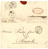 MAROC PRECURSEUR Acheminé Via ST MALO : 1856 T.15 ST MALO + Taxe 6 Sur Lettre Sans Texte Mais Daté "CASABLANCA 16 Mai 18 - Poste Maritime