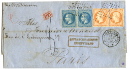 1868 Paire 20c (n°29) + Paire 40c (n°23) Obl. ANCRE + ST JEAN-DE-PORTO-RICO + Taxe 8 + AFFRANCHISSEMENT INSUFFISANT Sur  - Maritieme Post