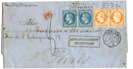 1868 Paire 20c (n°29) + Paire 40c (n°23) Obl. ANCRE + ST JEAN-DE-PORTO-RICO + Taxe 8 + AFFRANCHISSEMENT INSUFFISANT Sur  - Maritime Post