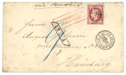LIGNE K Pour HAMBOURG : 1868 80c (n°32) Obl. ANCRE + BUENOS-AYRES PAQ. FR. K N°1 + Rare Marque D' échange F./41 + AFFRAN - Schiffspost