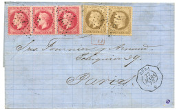 CUBA Bureau Consulaire - Triple Port à 3F  : 1872 80c(n°32)x3 + 30c(n°30) Obl. ANCRE + Cachet Consulaire CUBA Sur Lettre - Correo Marítimo