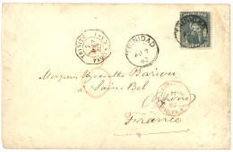 1882 TRINIDAD 4p Obl. TRINIDAD + Trés Rare Cachet Maritime TRINITE PAQ. FR. C N°1 + LIGNE A PAQ. FR N°1 En Rouge Sur Let - Schiffspost