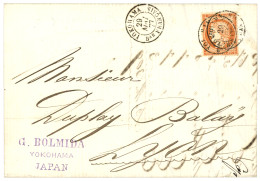 1877 40c SIEGE (n°38) Obl. YOKOHAMA Bau FRANCAIS Sur Lettre Pour La LYON. Tarif Rare à 40c. Superbe. - 1849-1876: Classic Period