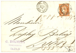 1877 40c SIEGE (n°38) Obl. YOKOHAMA Bau FRANCAIS Sur Lettre Pour La LYON. Tarif Rare à 40c. Superbe. - 1849-1876: Klassik