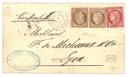 TÊTE-BÊCHE Utilisé à L' Escale De SHANGHAI (CHINE) : 1873 Paire TÊTE-BÊCHE Du 10c CERES (n°58c) + 80c CERES Obl. ANCRE + - 1849-1876: Classic Period