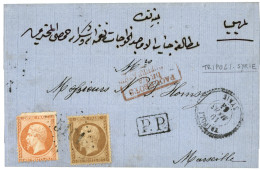 TRIPOLI - SYRIE : 1864 10c (n°21) + 40c (pd) Obl. GC 5101 + TRIPOLI SYRIE Sur Lettre Pour La FRANCE. Bureau RARE. TB. - 1849-1876: Periodo Clásico