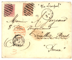 BENIN - COTONOU Via LAGOS : 1886 LAGOS 1d + 3d + LAGOS Sur Enveloppe De COTONOU Pour La FRANCE. Verso, "KOTONOU Via LIVE - Autres & Non Classés