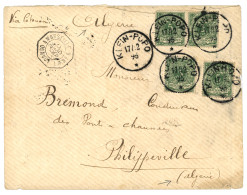 BENIN : 1895 ALLEMAGNE 5pf (x4) Obl. KLEIN-POPO Sur Enveloppe Avec Texte Daté "PETIT POPO" Pour PHILIPEVILLE (ALGERIE).  - Other & Unclassified