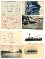 CAMEROUN - POSTE NAVALE : 1914/15 Lot De 6 Lettres + 4 Cartes Avec Cachets De La MARINE FRANCAISE (Croiseur POTHUAU, FRI - Andere & Zonder Classificatie