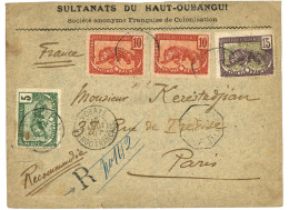 CONGO - OUBANGHI : 1907 5c + 10c (x2) + 15c Obl. MOBAYE CONGO FRANCAIS Sur Lettre RECOMMANDEE "SULTANATS DU HAUT-OUBANGH - Autres & Non Classés