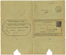 GUADELOUPE : 1891 CG 10 Obl. POINTE A PITRE Sur AVIS DE RECEPTION Complet. RARE. TTB. - Autres & Non Classés