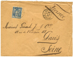 GUYANE - Timbre De FRANCE Au Type SAGE Utilisé En GUYANE : 1901 FRANCE 15c SAGE Obl. CAYENNE GUYANE Sur Enveloppe (pd)   - Altri & Non Classificati