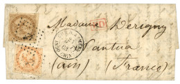 INDOCHINE - BOITE MOBILE De SAIGON : 1863 10c + 40c AIGLE Obl. CORR. D' ARMEES INDO-CHINE Sur Lettre Pour La FRANCE. RAR - Autres & Non Classés