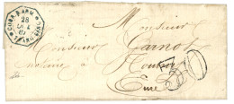 CORR. D' ARMEES TRANG-BANG : 1867 Trés Rare Cachet CORR. D'ARM. TRANG-BANG + Taxe 30 D.T. Sur Lettre Avec Texte Complet  - Altri & Non Classificati