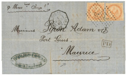 BOITE MOBILE De SAIGON : 1869 40c AIGLE (x2) Obl. ANCRE + COL. FR. PAQ. FR. N°1 Sur Lettre Avec Texte De SAIGON Pour POR - Andere & Zonder Classificatie