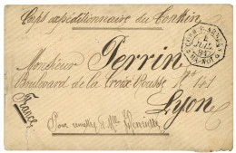 1884 CORR. D' ARMEES HA-NOI + "CORPS EXPEDITIONNAIRE DU TONKIN" Sur Enveloppe Pour LYON. Superbe. - Autres & Non Classés