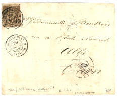 1888 COCHINCHINE Provisoire 15 + 15 S/ 30c (n°5) Obl. COCHINCHINE TAYNINH Sur Enveloppe Au Tarif Militaire Pour La FRANC - Other & Unclassified