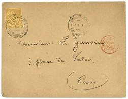 1888 CG 25c Obl. Cachet Télégraphique SAIGON-PORT COCHINCHINE Sur Enveloppe Pour PARIS. TTB. - Altri & Non Classificati