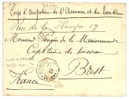ANNAM : 1887 Rare Cachet CORR. D' ARMEES QUIN-HON Sur Lettre Pour La FRANCE. TTB. - Autres & Non Classés