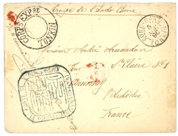 TONKIN : 1890 DONG-DANG TONKIN + Grand Cachet évidé CORPS EXPre TONKIN Sur Lettre Pour PARIS. TTB. - Other & Unclassified