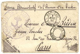 TONKIN : 1891 DAP-CAU TONKIN + Grand Cachet ANCRE DAP-CAU Sur Lettre Pour La FRANCE. Superbe. - Other & Unclassified