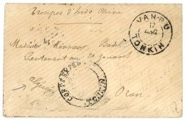 TONKIN : 1893 VAN-BU TONKIN + Grand Cachet évidé CORPS EXPEDre TONKIN (type Rare) Sur Lettre Pour ORAN (ALGERIE). Verso, - Otros & Sin Clasificación