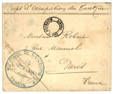 TONKIN : 1896 Grand Cachet Bleu POSTE DE NA-DZUONG TONKIN + Petit Cachet évidé CORPS EXPEDITre TONKIN Pour PARIS. Superb - Altri & Non Classificati