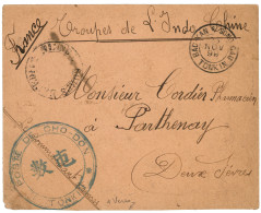 TONKIN : 1899 Rare Cachet BAC-KAN S/ SONG CAU TONKIN + POSTE DE CHO-DON Sur Pour La FRANCE. Verso, THAINGUYEN + BAC-KAN  - Other & Unclassified