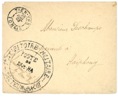 TONKIN : 1902 TIEN-YEN TONKIN + Rare Grand Cachet TERRITOIRE MILITAIRE / POSTE DE DAN-HA Sur Lettre Pour HANOI. Superbe. - Andere & Zonder Classificatie