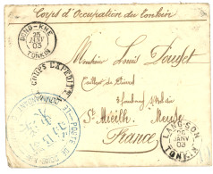Delcampe - TONKIN : 1903 DONG-KHE TONKIN + POSTE DE DONG-KHE + LANGSON TONKIN Sur Lettre Pour La FRANCE. Verso, DONG-DANG + THATKHE - Other & Unclassified