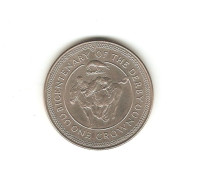 627/ ILE DE MAN : Elizabeth II : 1 Crown 1980 (copper-nickel - 28,49 Grammes) Bicentenaire Du Derby - Isla Man