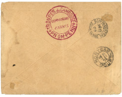 CAMBODGE : 1899 CORPS EXPEDre CAMBODGE Sur Enveloppe(tâches) Pour La FRANCE. Verso, Rare Cachet Rouge TROUPES DU CAMBODG - Sonstige & Ohne Zuordnung