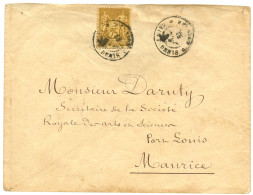 REUNION - Type SAGE De FRANCE : 1881 FRANCE 25c SAGE Jaune (n°92) Obl. REUNION SAINT DENIS Sur Enveloppe Pour PORT-LOUIS - Autres & Non Classés