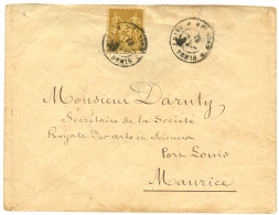 REUNION - Type SAGE De FRANCE : 1881 FRANCE 25c SAGE Jaune (n°92) Obl. REUNION SAINT DENIS Sur Enveloppe Pour PORT-LOUIS - Altri & Non Classificati